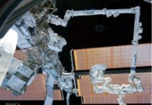 Canadarm2 and Dexture on the International Space Station