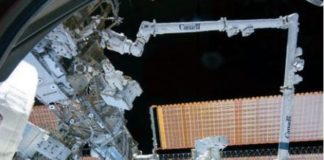 Canadarm2 and Dexture on the International Space Station