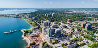 aerial photo burlington ontario canada driving towards economic prosperity