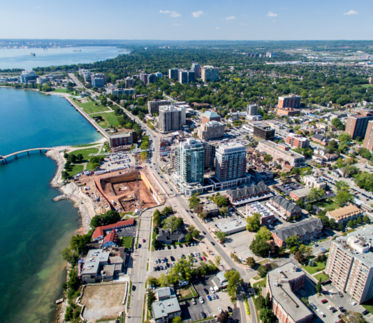 aerial photo burlington ontario canada driving towards economic prosperity
