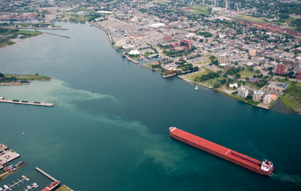 Sault Ste Marie, Ontario in Canada is located at the heart of the Great Lakes.